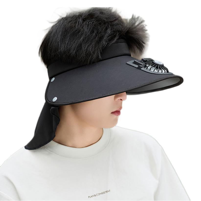 Large UV Protection Sun Visor with Removable Mini Fan and Folding Neck Protection Kalsten