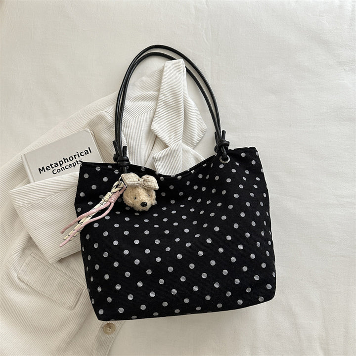 Playful Polka Dot Fabric Tote Bag
