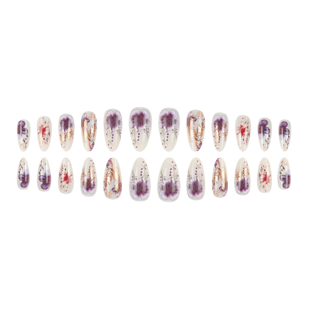 Floral-Design Elegant Stiletto Press-On Nails Kalsten