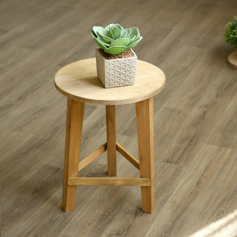 Rustic stool made of solid wood Kalsten