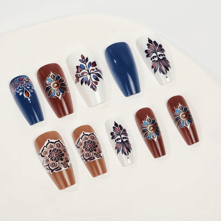 Artificial nails in elegant floral design Kalsten