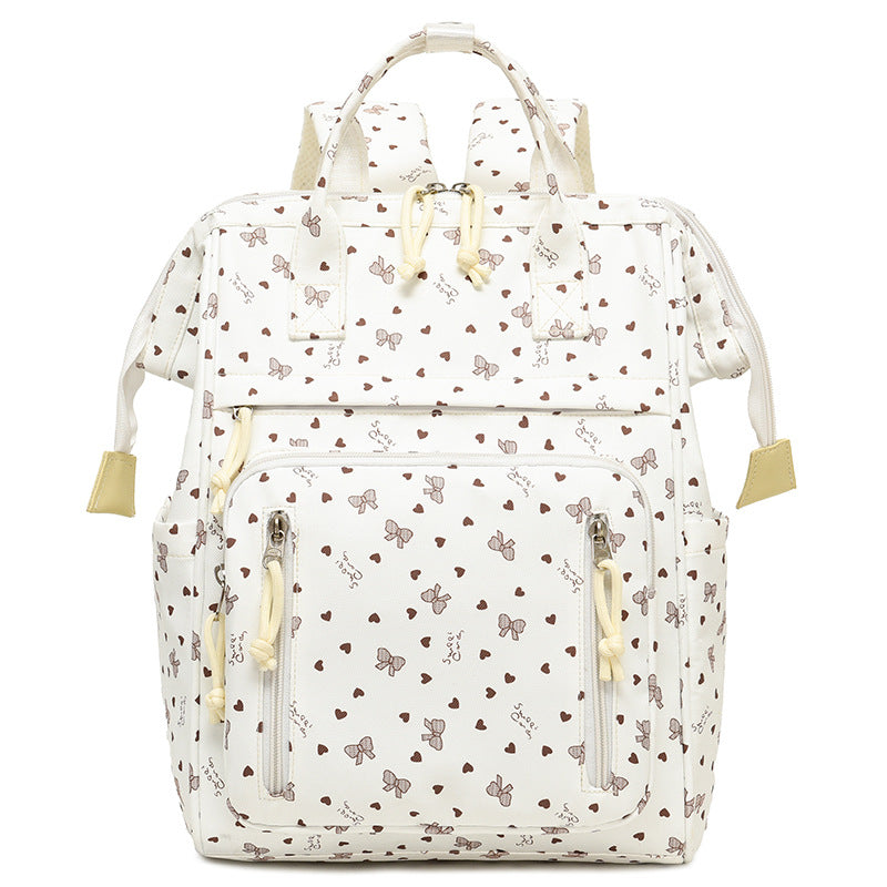 Stylish Heart-Printed Multi-Pocket Backpack kalsten