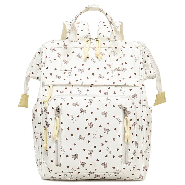 Stylish Heart-Printed Multi-Pocket Backpack kalsten