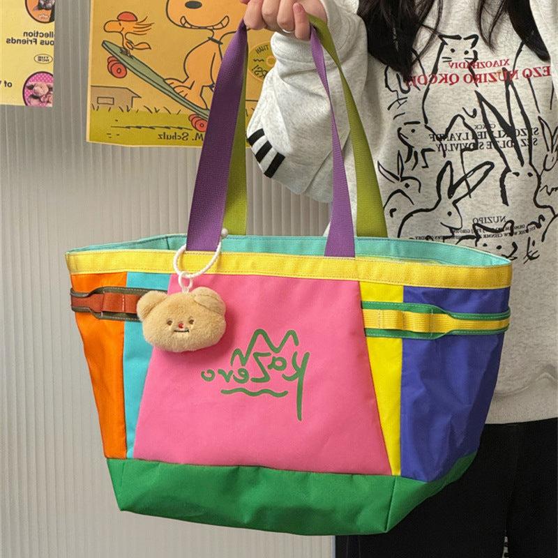 Colorful Canvas Beach Tote Bag Kalsten