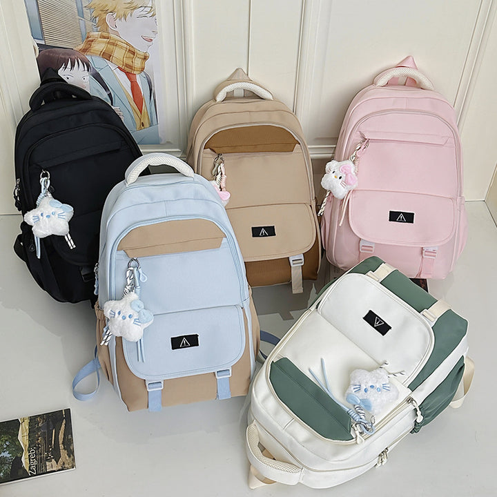 Stylish Multi-Functional Backpack with Plush Keychain Kalsten