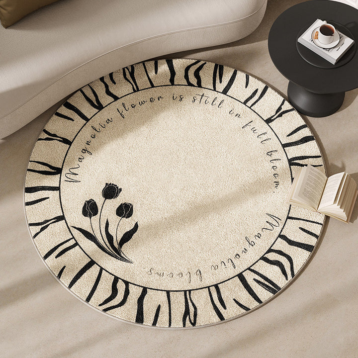 Round Motivational Area Rug Kalsten