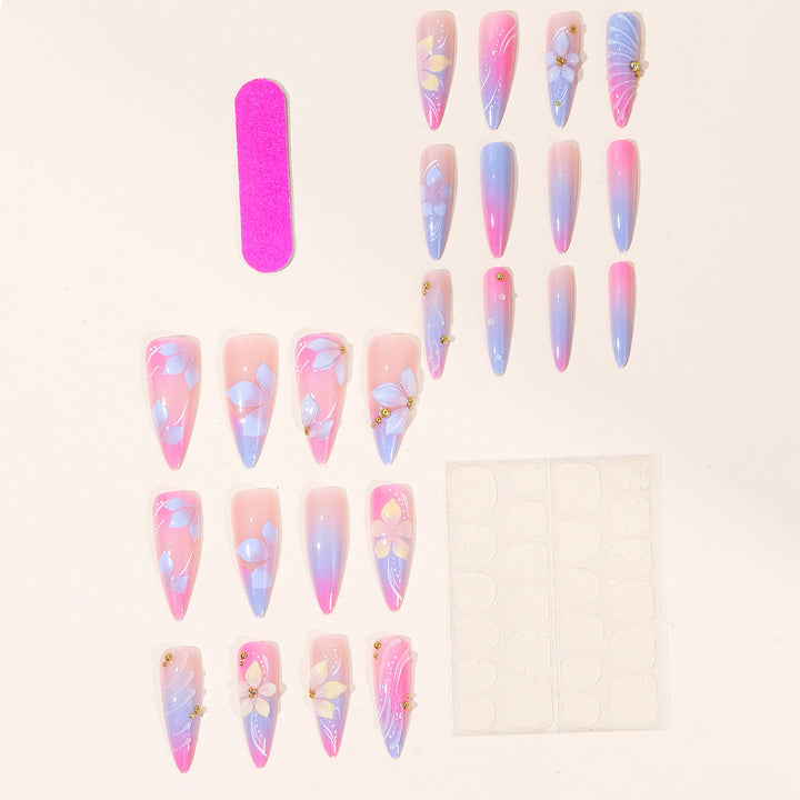 Luxury Floral 3D Stiletto Nail Art Extensions Kalsten