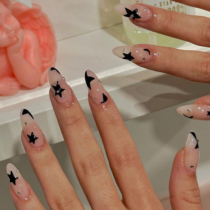 Elegant artificial nails with glitter accents Kalsten