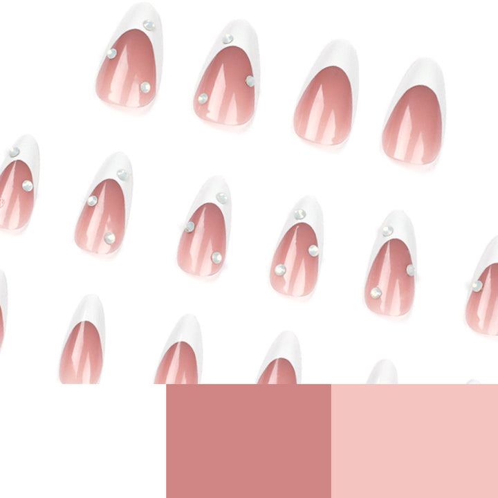 Elegant artificial nails with transparent design and pearlescent effects Kalsten