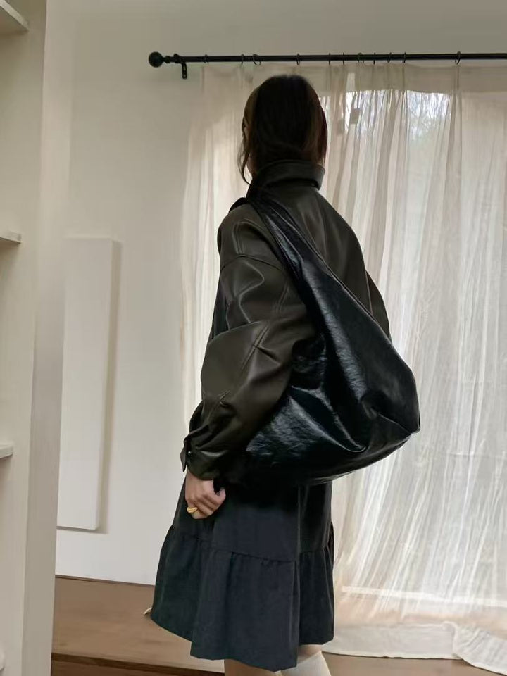 Oversized Slouchy Leather Shoulder Bag