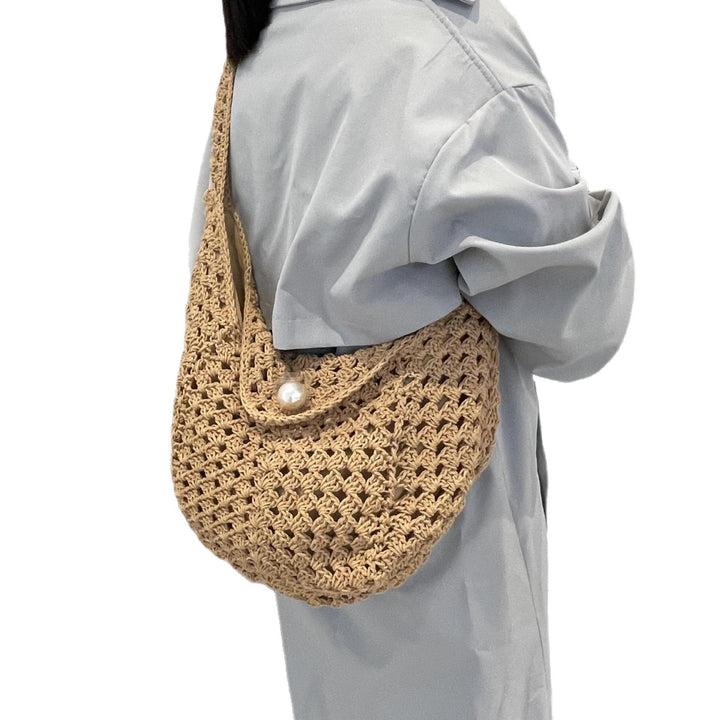Hand-knotted shoulder bag with bead closure Kalsten