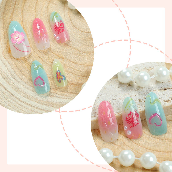 Creative Tropical-Inspired Press-On Nail Art Set kalsten