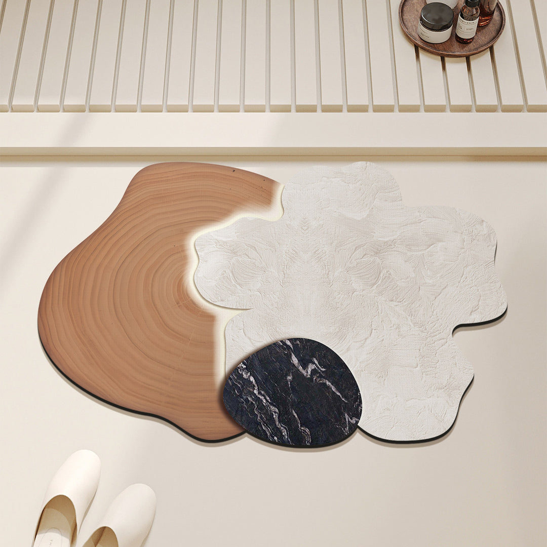 Absorbent Quick-Dry Bamboo-Style Cloud-Shaped Bath Mat