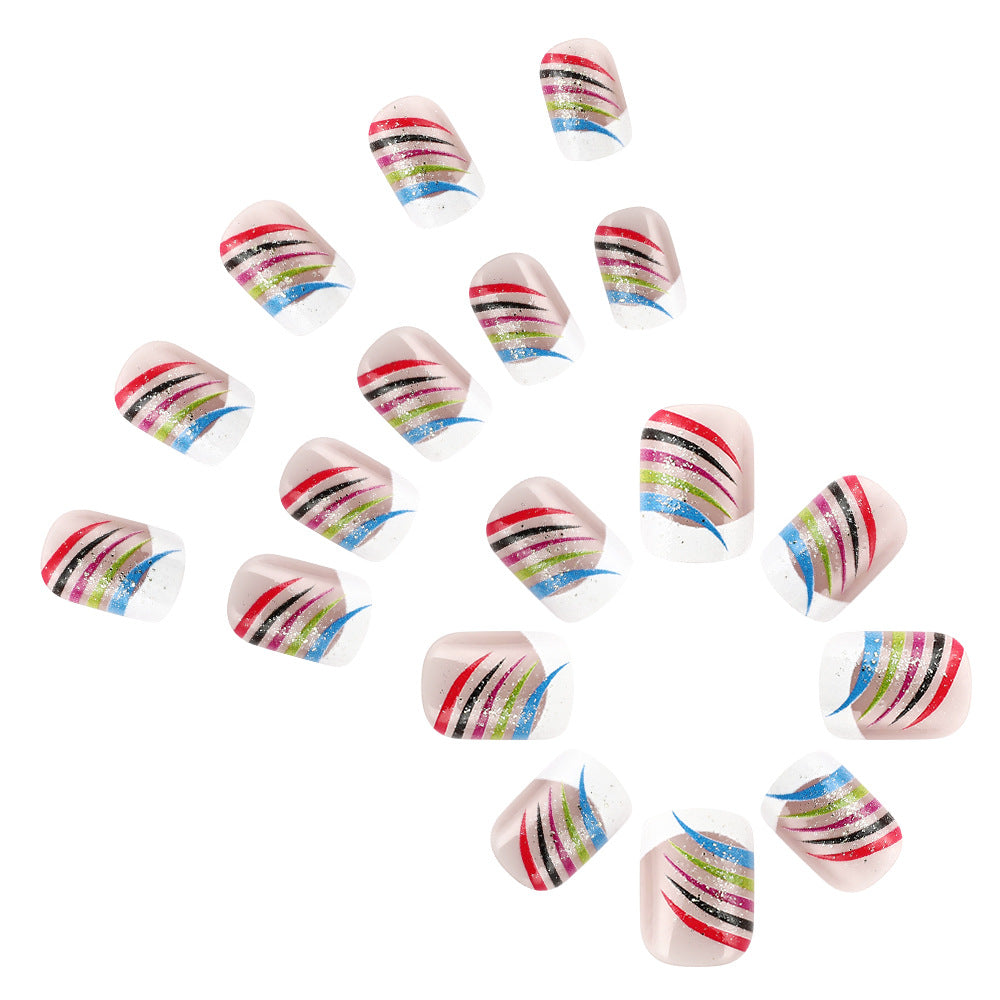 Stylish French Tip Nail Art Set Kalsten
