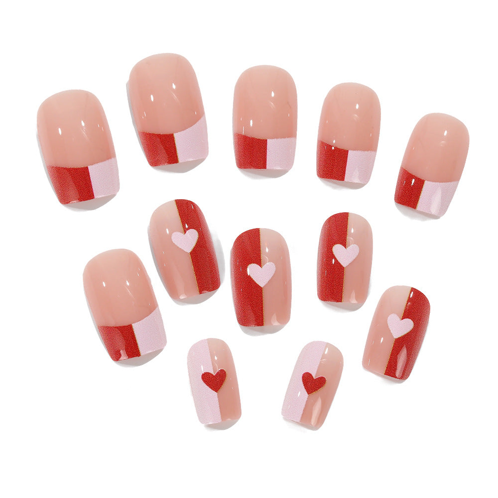 Artificial nails with romantic heart patterns Kalsten