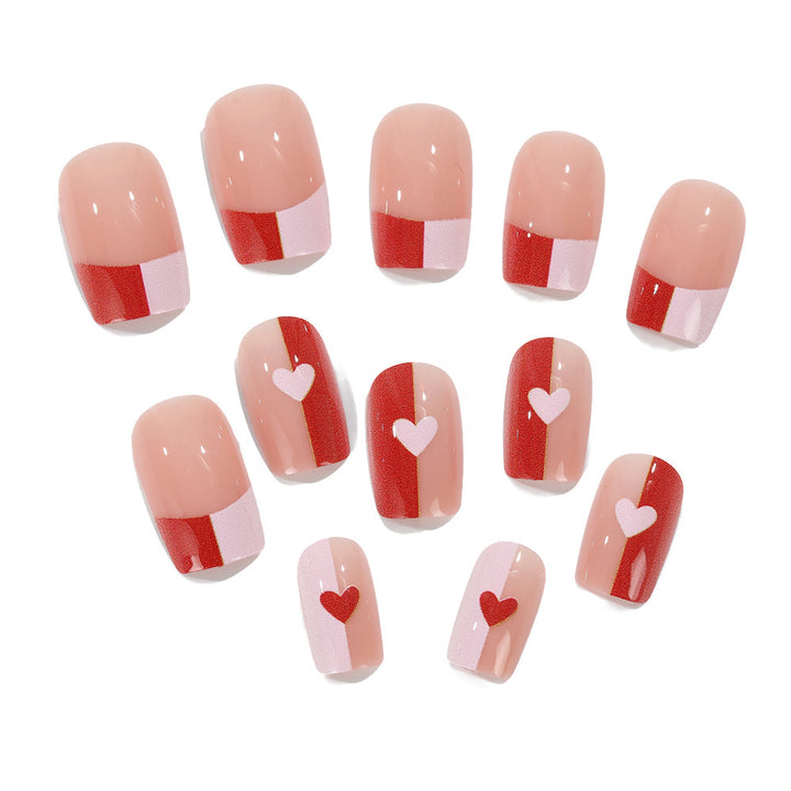 Artificial nails with romantic heart patterns Kalsten