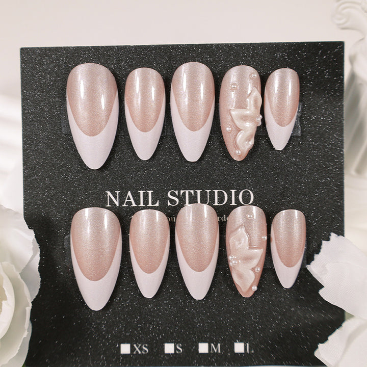 Artificial Nail Set with elegant tips and romantic accents Kalsten