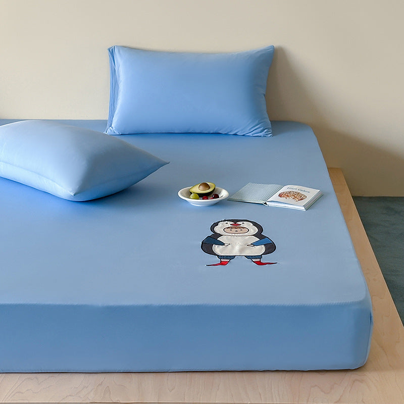 Fitted sheet with cute cat print and elastic all-around rubber
