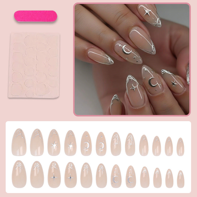 Glamorous artificial nails with elegant star and moon symbols Kalsten