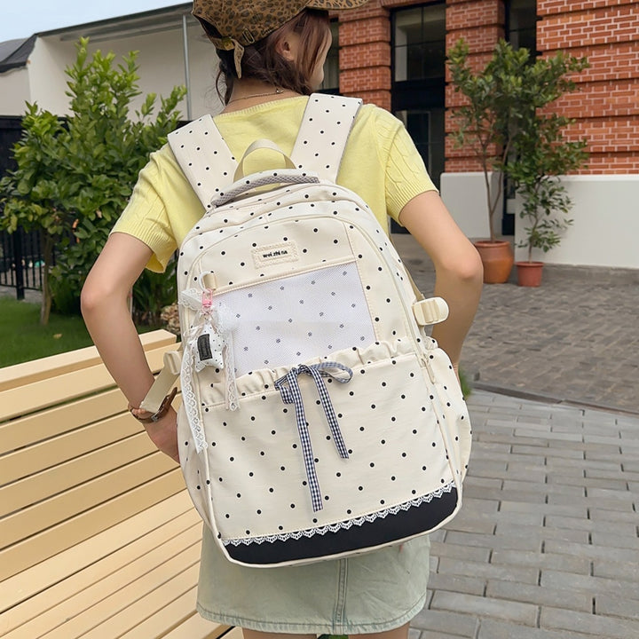 Stylish Polka Dot Patterned Backpack Kalsten