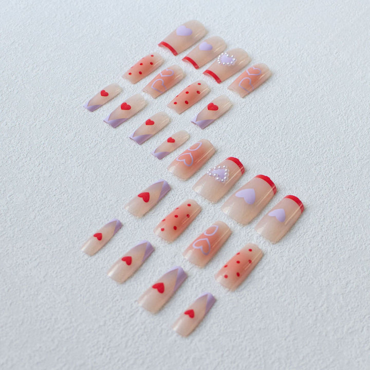 Romantic Heart-Themed Nail Art Kit
