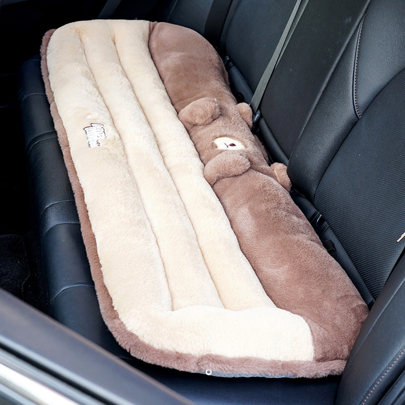 Cozy ergonomic child seat cushion with back support in animal plush design