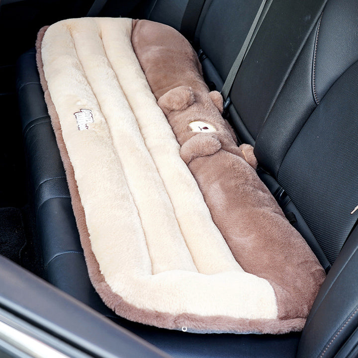 Cozy ergonomic child seat cushion with back support in animal plush design