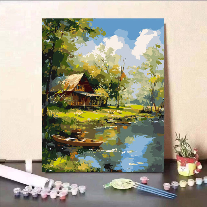 Scenic Mountain Lake Paint by Numbers Kit Kalsten