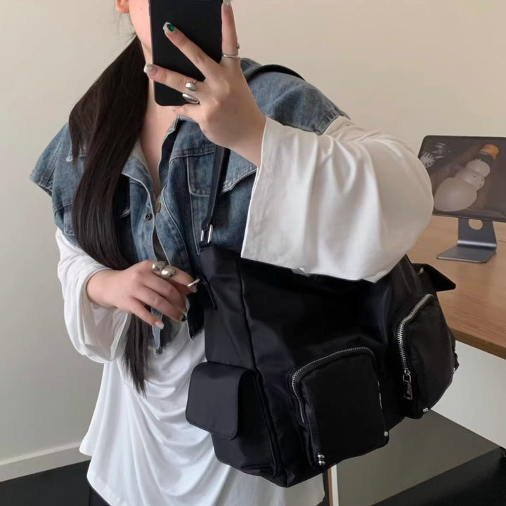 Multi-Pocket Utility Shoulder Bag