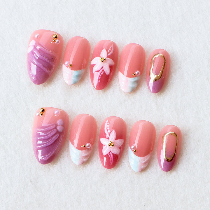 Creative Floral Design Press-On Nail Set