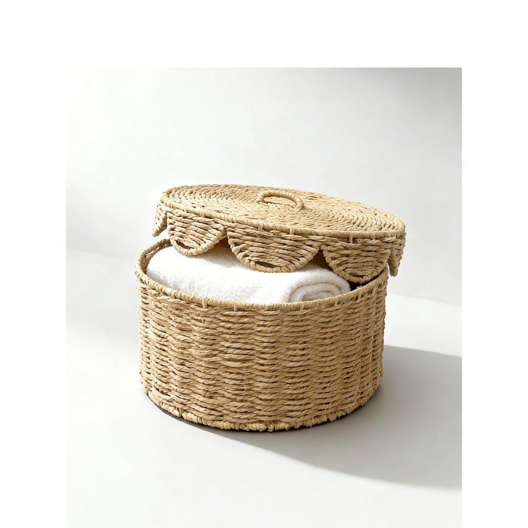 Decorative storage basket with lid Kalsten