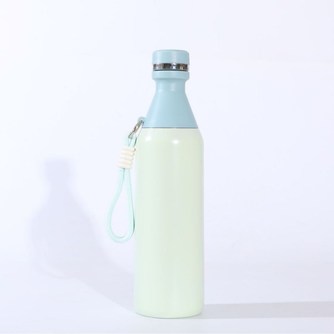 Ladies insulated stainless steel drinking bottle with practical carrying handle Kalsten