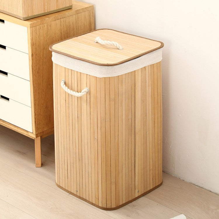 Laundry basket made of natural bamboo by Kalsten