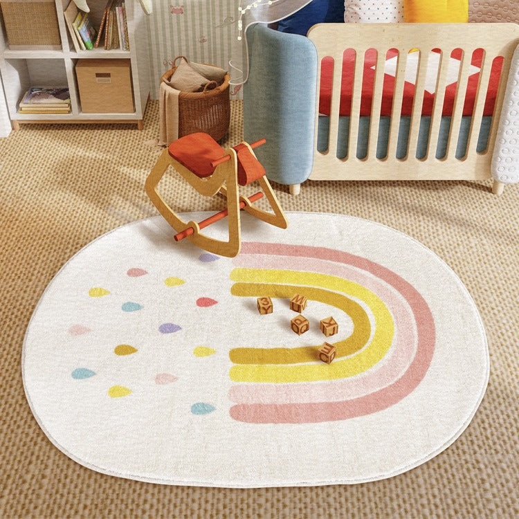 Children's Playful Rainbow-themed Area Rug