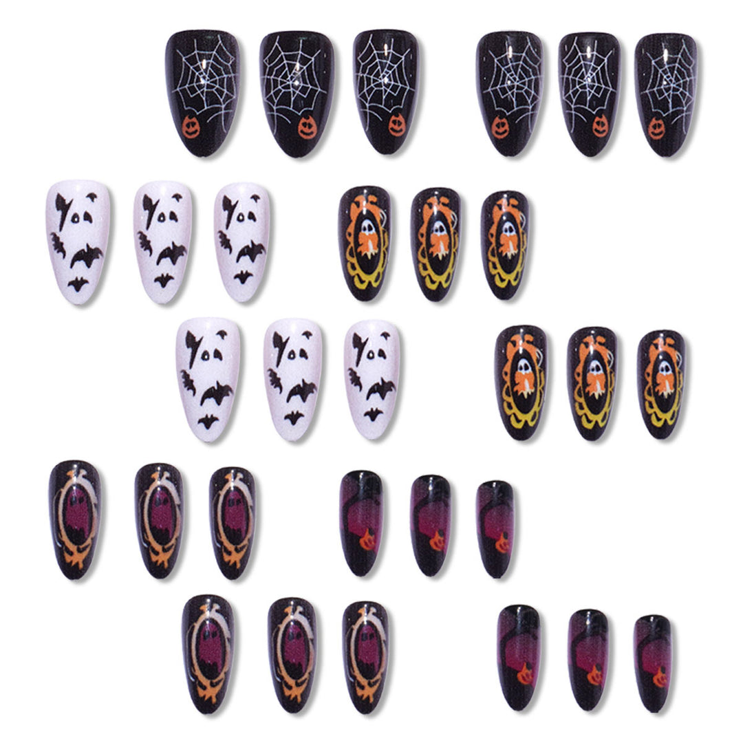 Halloween-Themed Artistic Press-On Nails