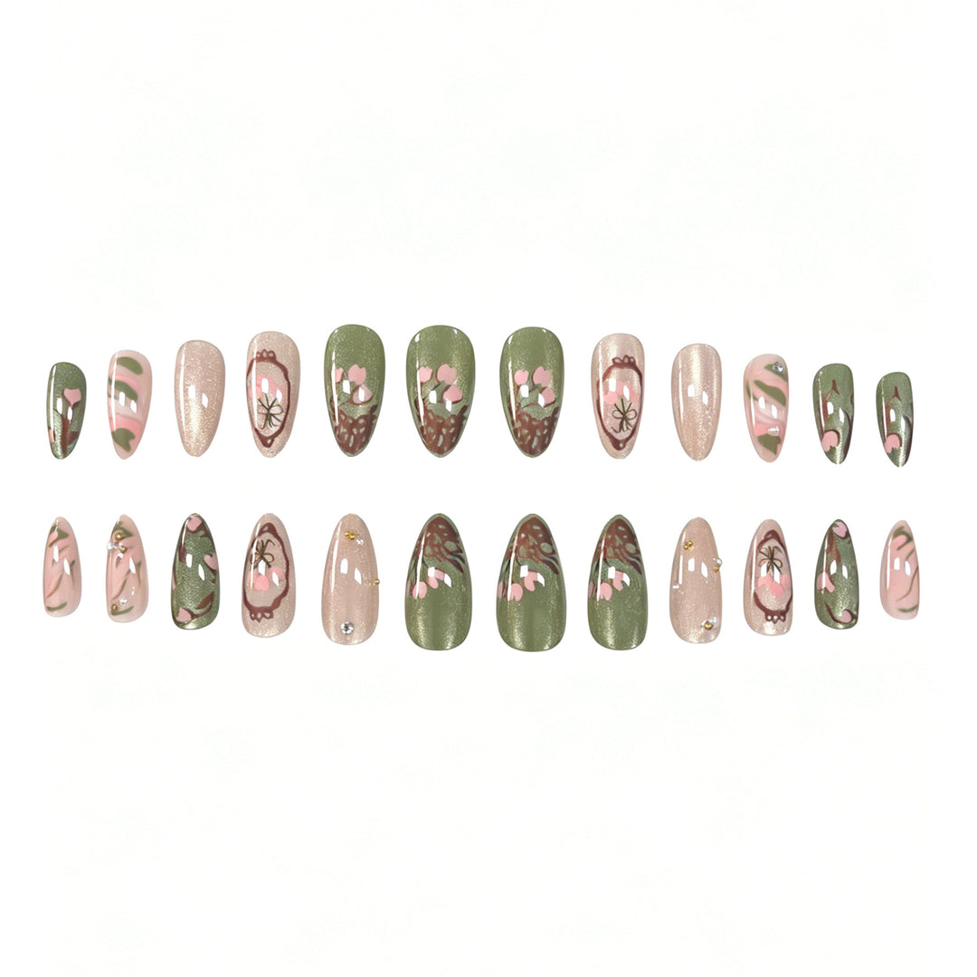 Artistic Floral Press-On Nail Enhancements Kalsten 1789915404