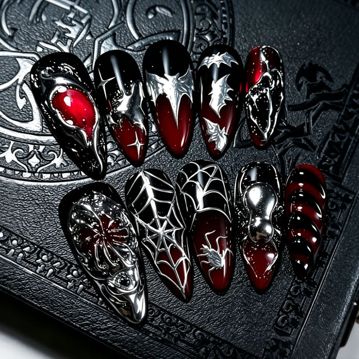 Gothic Halloween-Themed Press-On Nail Art Set Kalsten