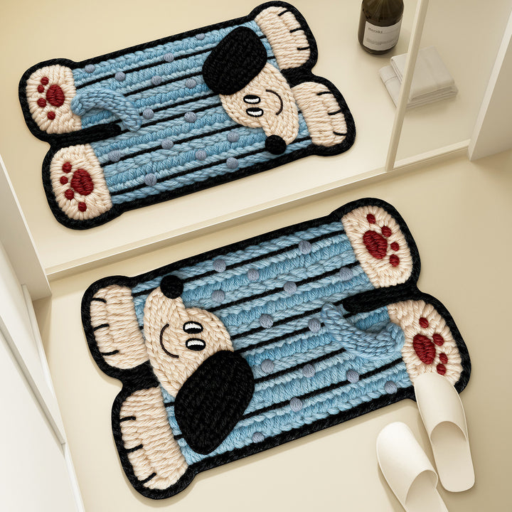 Bear-Shaped Plush Bath Mat for Bathroom