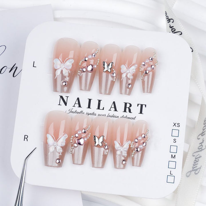 Artistic Character-Embossed Press-On Nail Set Kalsten