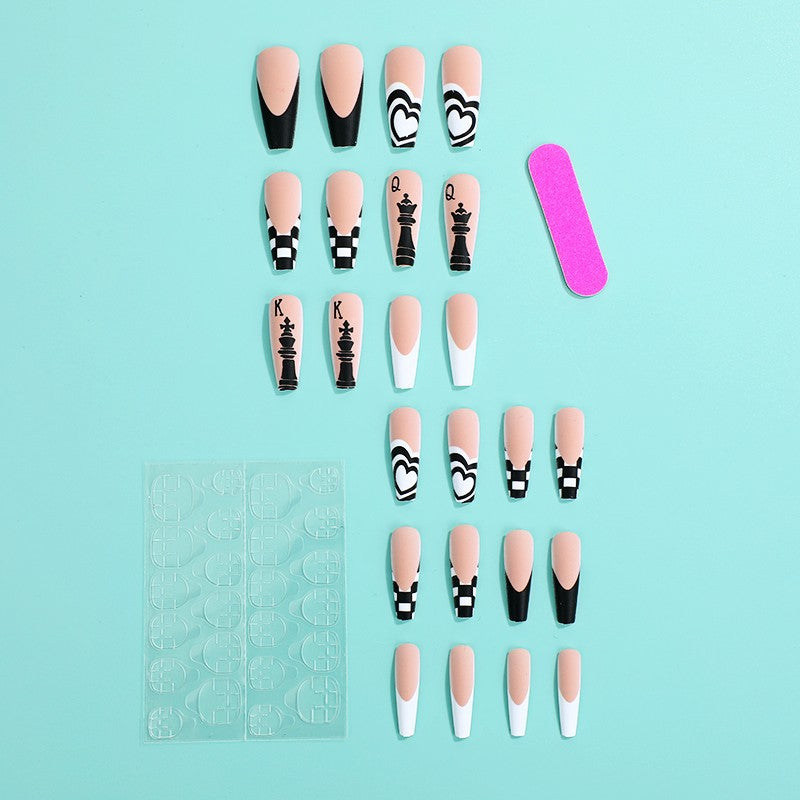 Art Nail Set with Creative Chess Designs Kalsten