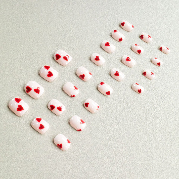 Heart-Themed Acrylic Nail Art Set