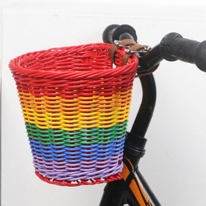 Decorative Woven Storage Basket with Leather Handles Kalsten