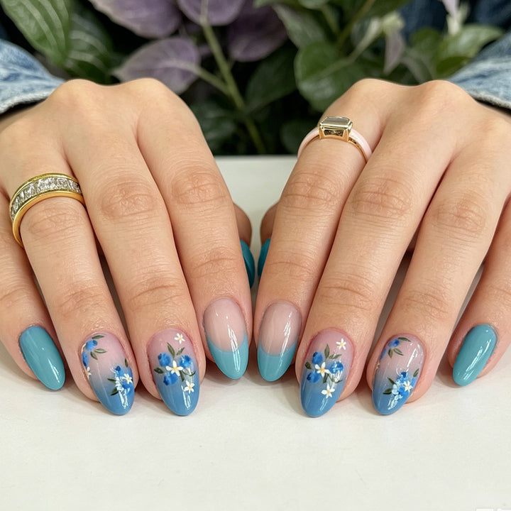 Floral Acrylic Nail Enhancements Kalsten