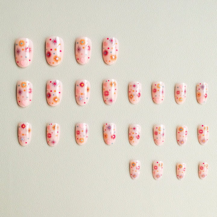 Whimsical Heart and Star Nail Art