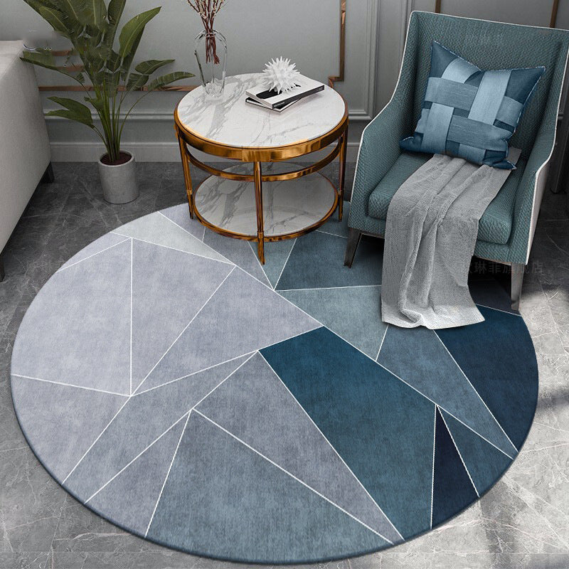 Round Geometric Pattern Area Rug Kalsten