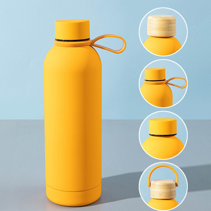 Ladies stylish stainless steel drinking bottle with innovative closure Kalsten