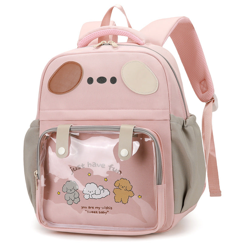 Backpack with Transparent Compartment and Playful Design Kalsten