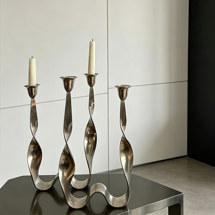 Elegant Twist Design Candle Holder