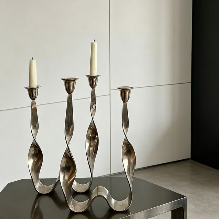 Elegant Twist Design Candle Holder