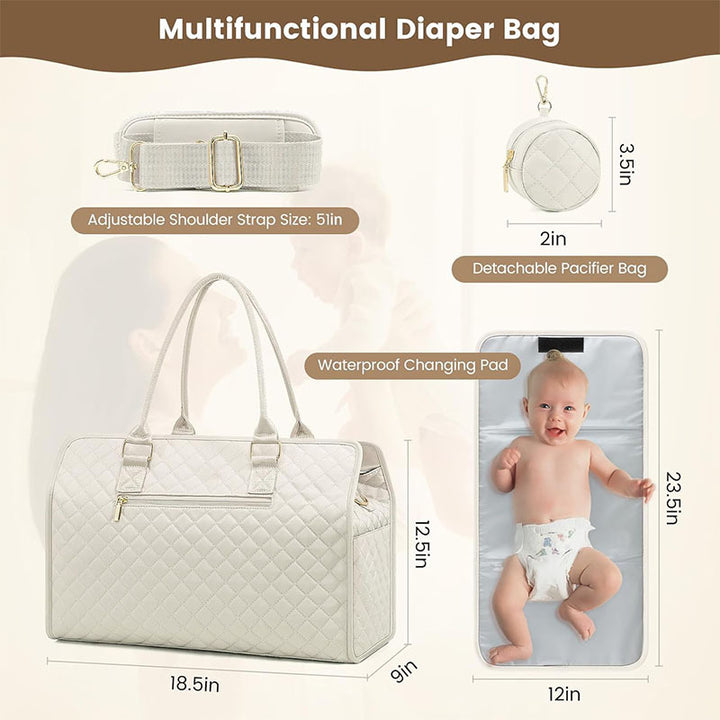 Padded handbag with detachable cosmetic pouch and organizer Kalsten